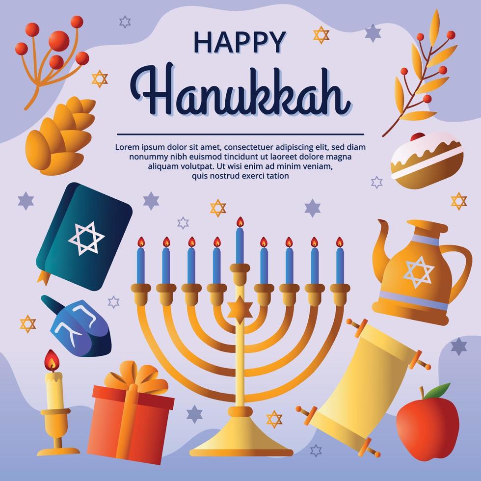 feliz día de hanukkah concepto vector