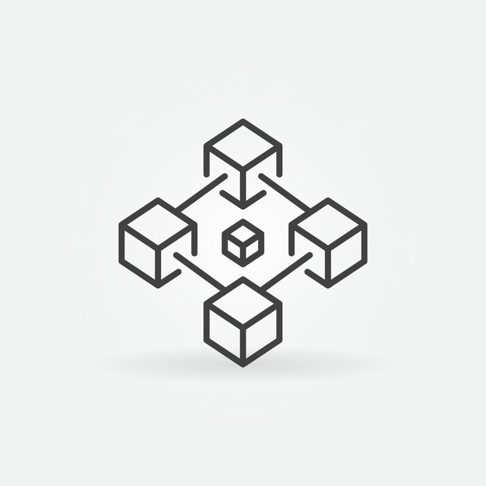 Block Chain vector concept line icon or Cryptocurrency sign