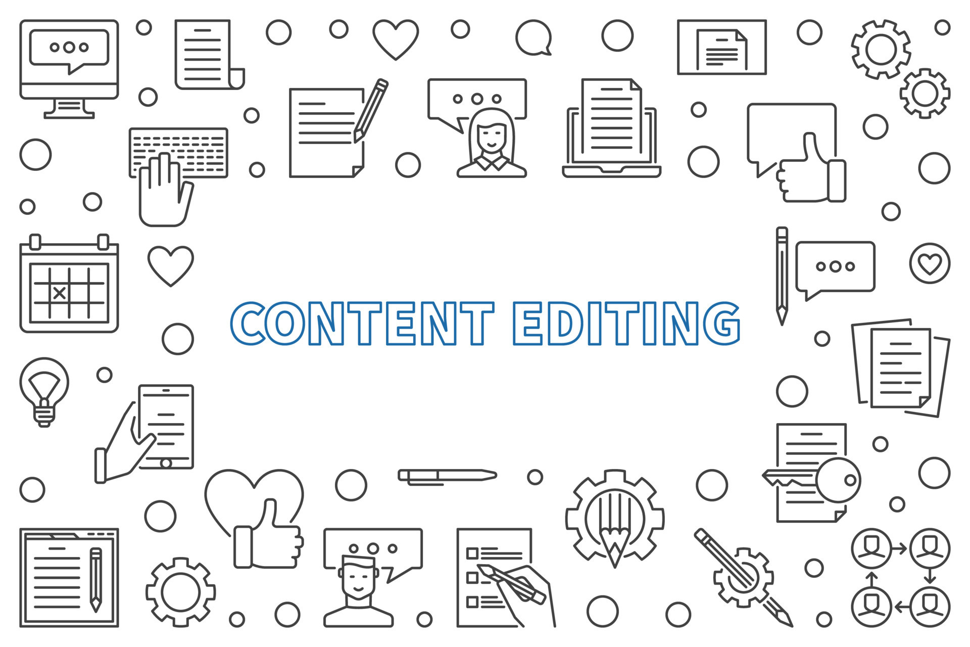 Content Editing outline horizontal frame. Vector illustration 14762007 ...