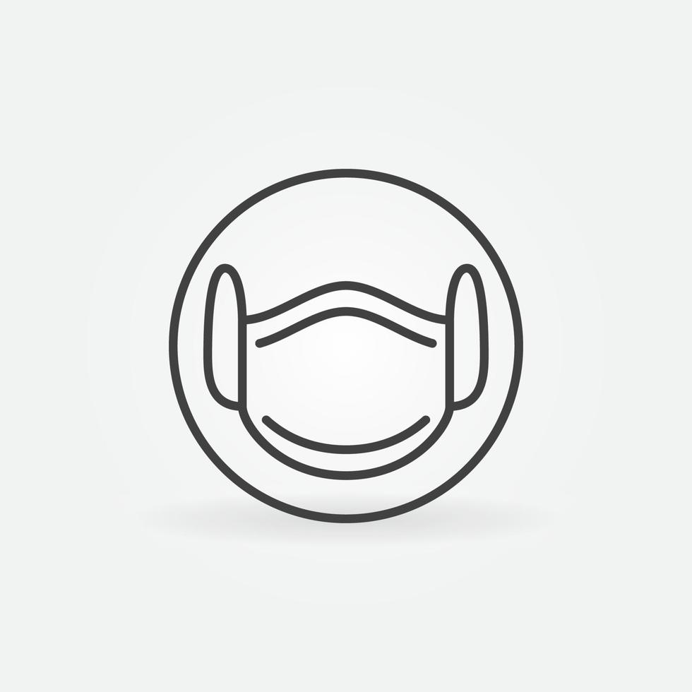 Medical Face Mask linear vector concept icon