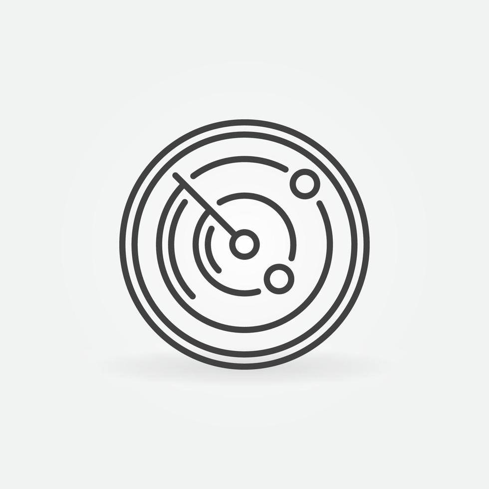 Radar Screen outline vector concept round icon