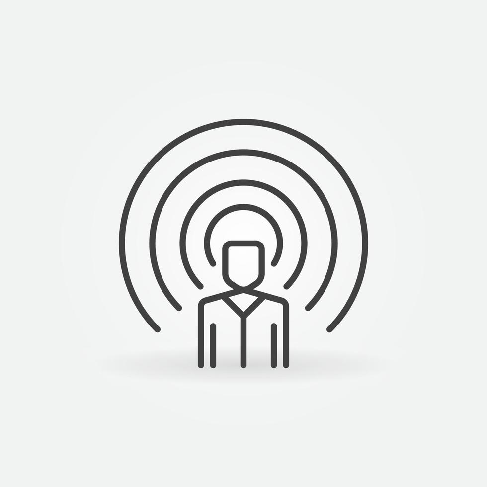 Influencer vector concept icon in thin line style