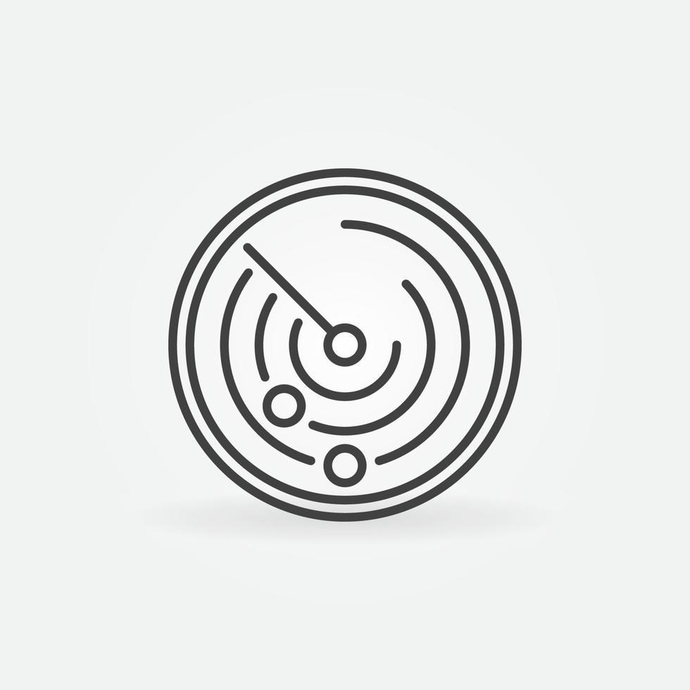 Radar linear vector concept round icon