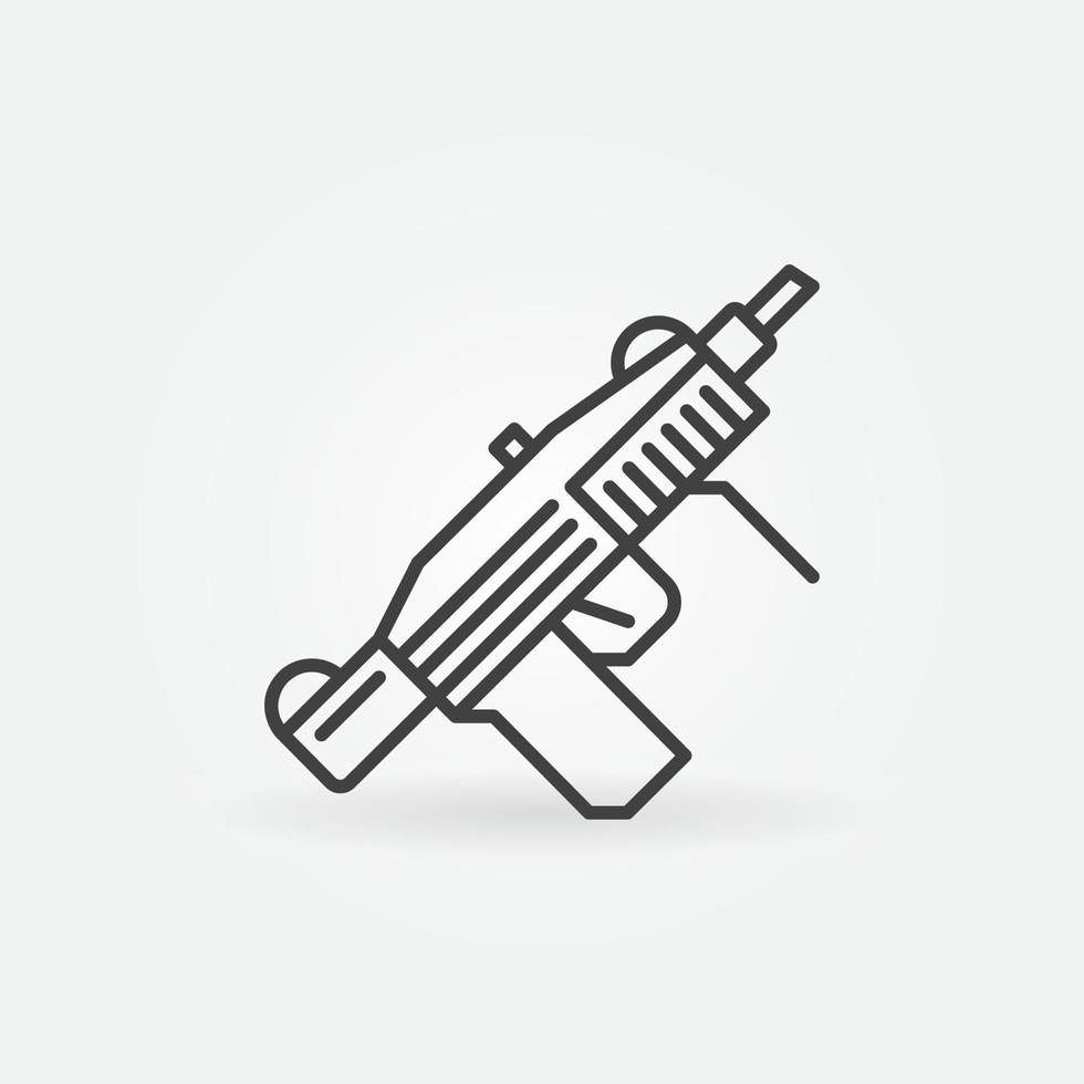 Submachine Gun line icon. SMG Military weapon vector sign