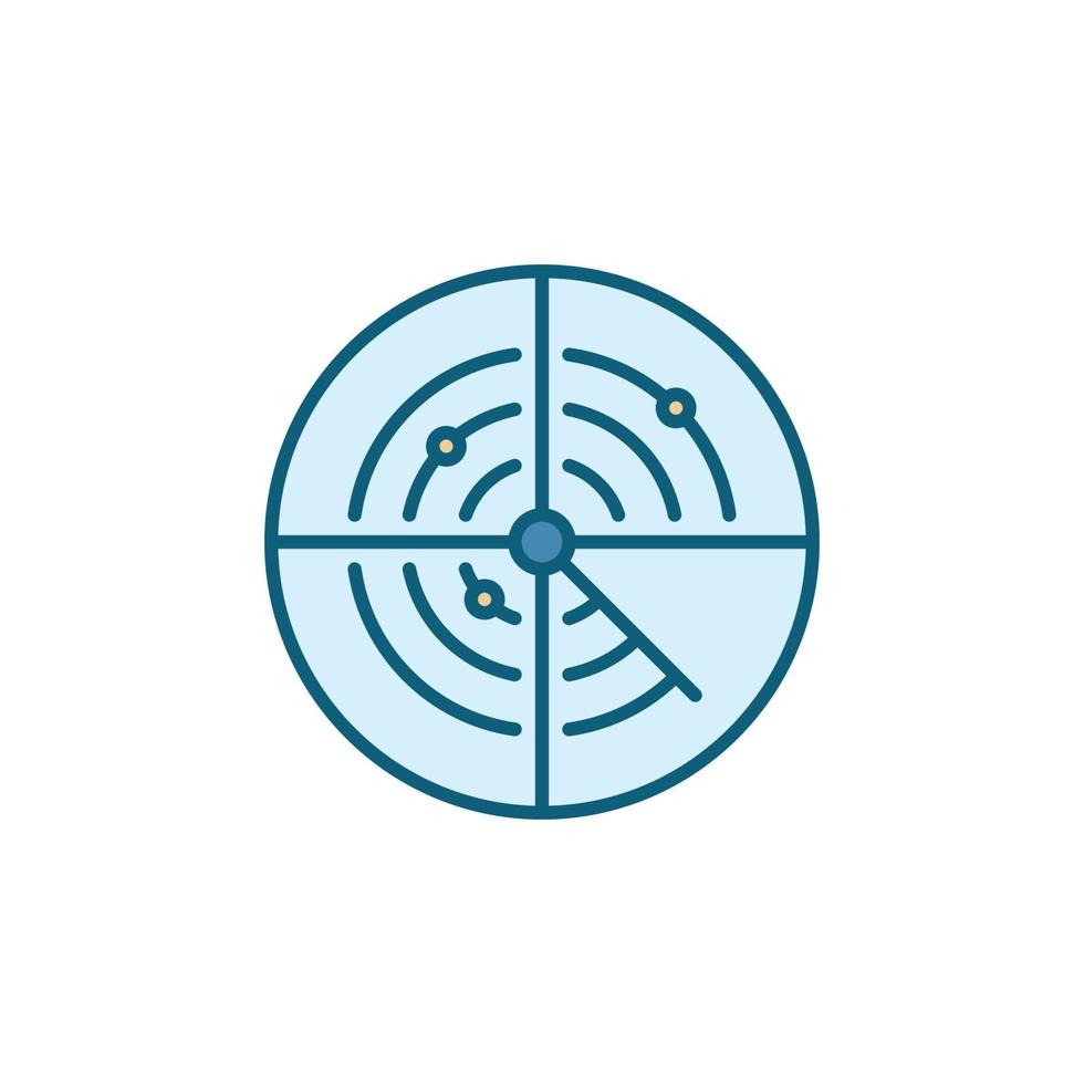 Radar Military Search System vector round colored icon