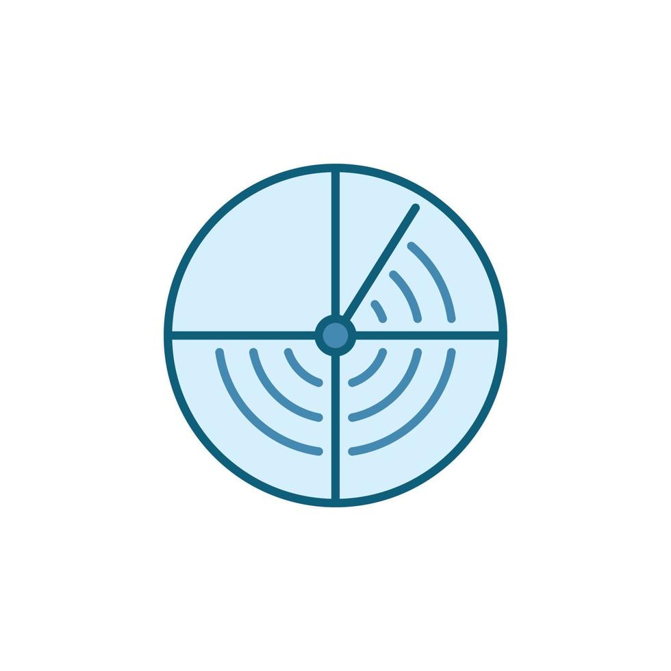 Vector Navy Sonar concept round blue icon