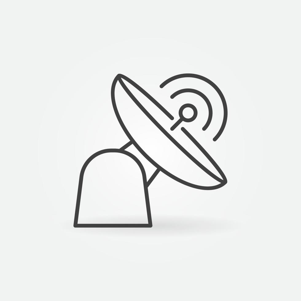 Radar or Parabolic Antenna vector thin line concept icon