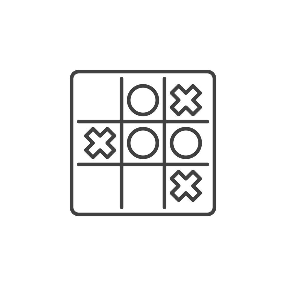 Tic Tac Toe vector linear icon. Noughts and Crosses symbol