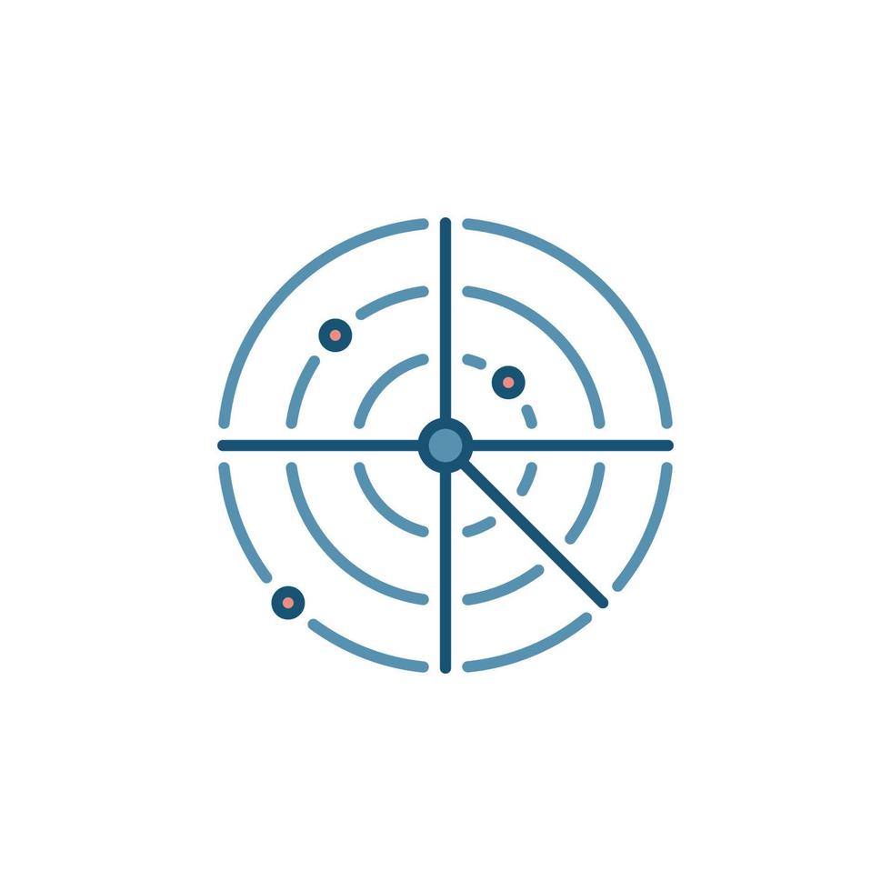 Radio Waves Detection System - Radar vector colored icon
