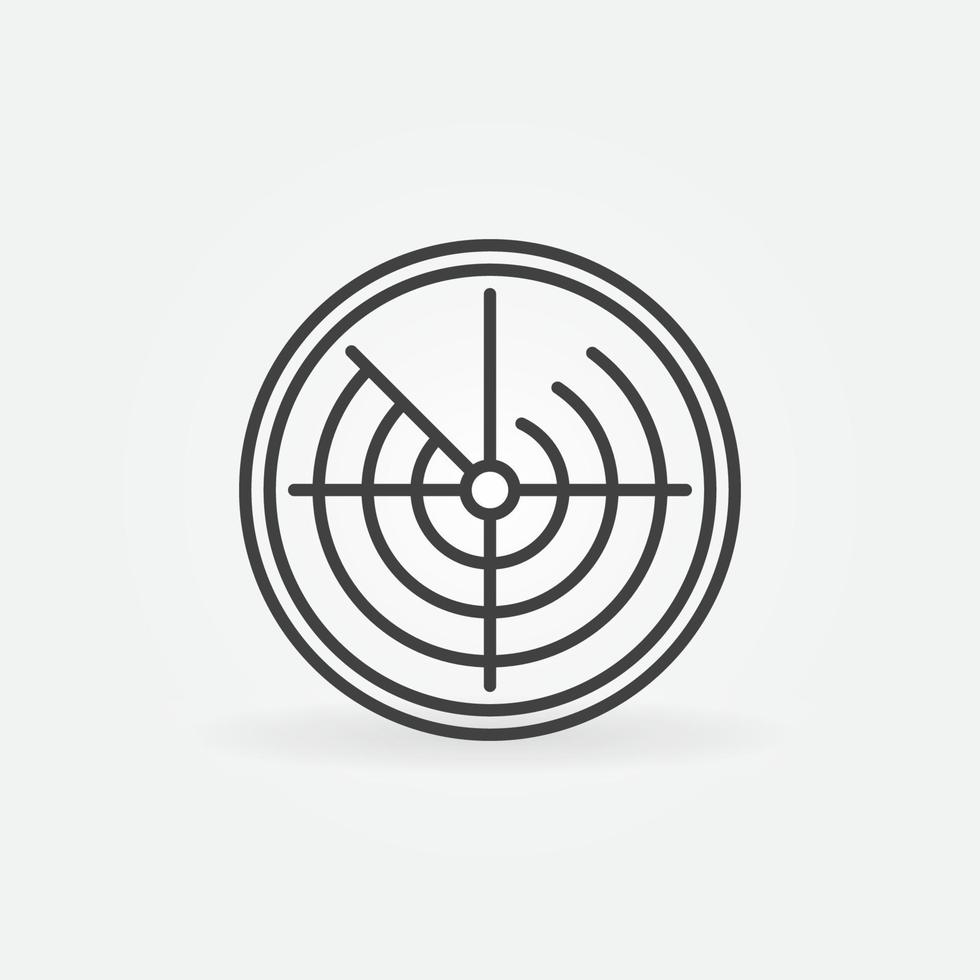 Vector Radar Display thin line concept round icon