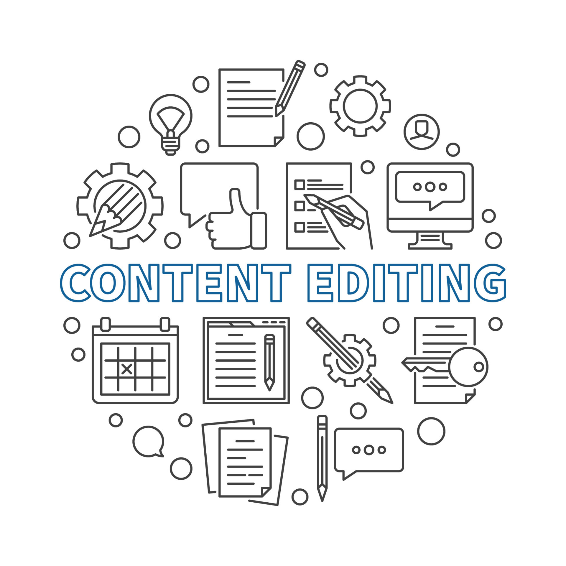 Content Editing vector round concept outline illustration 14762237 ...