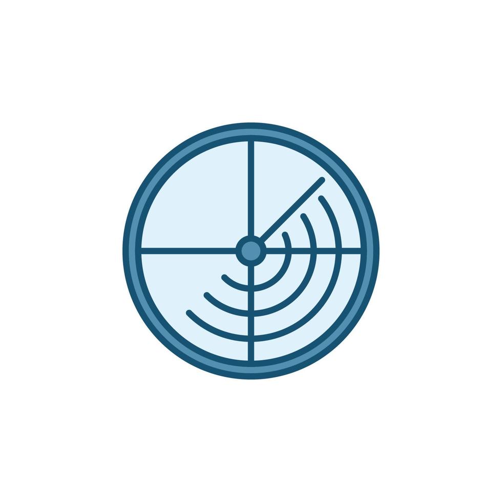 Radar blue icon - Detection vector round colored sign