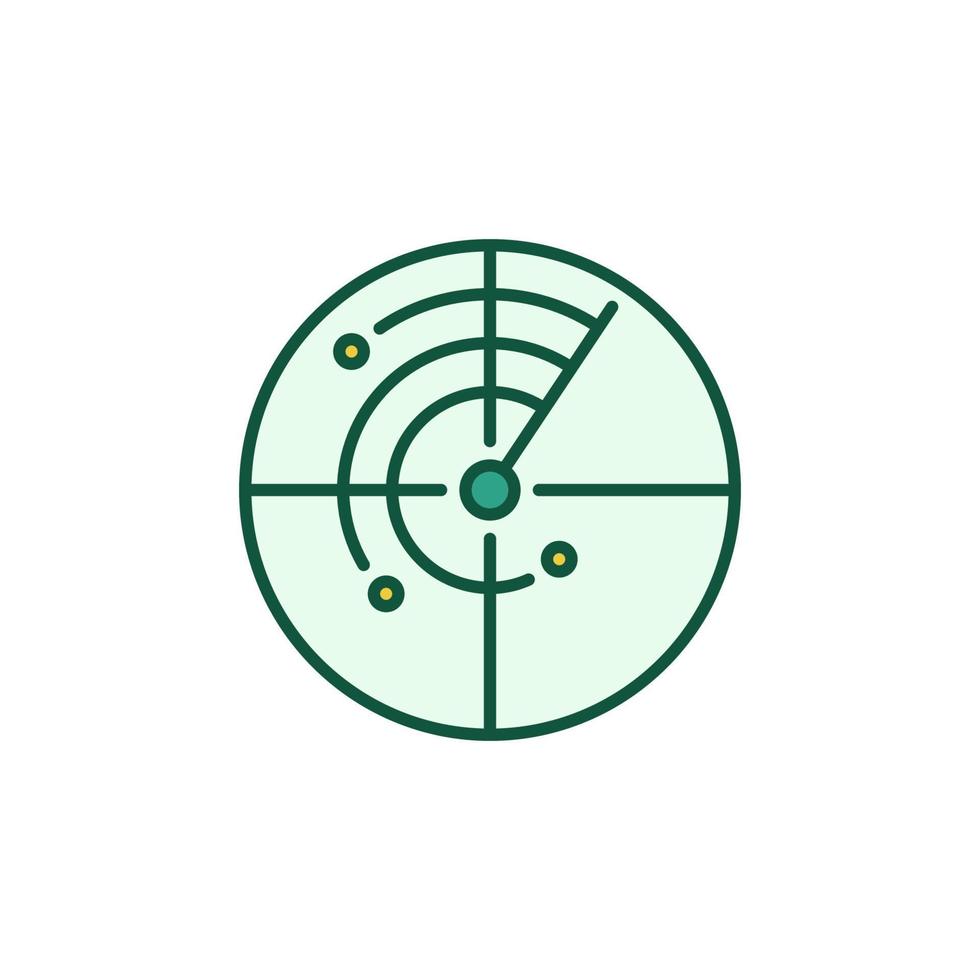 Radar or Scanning vector concept round colored icon