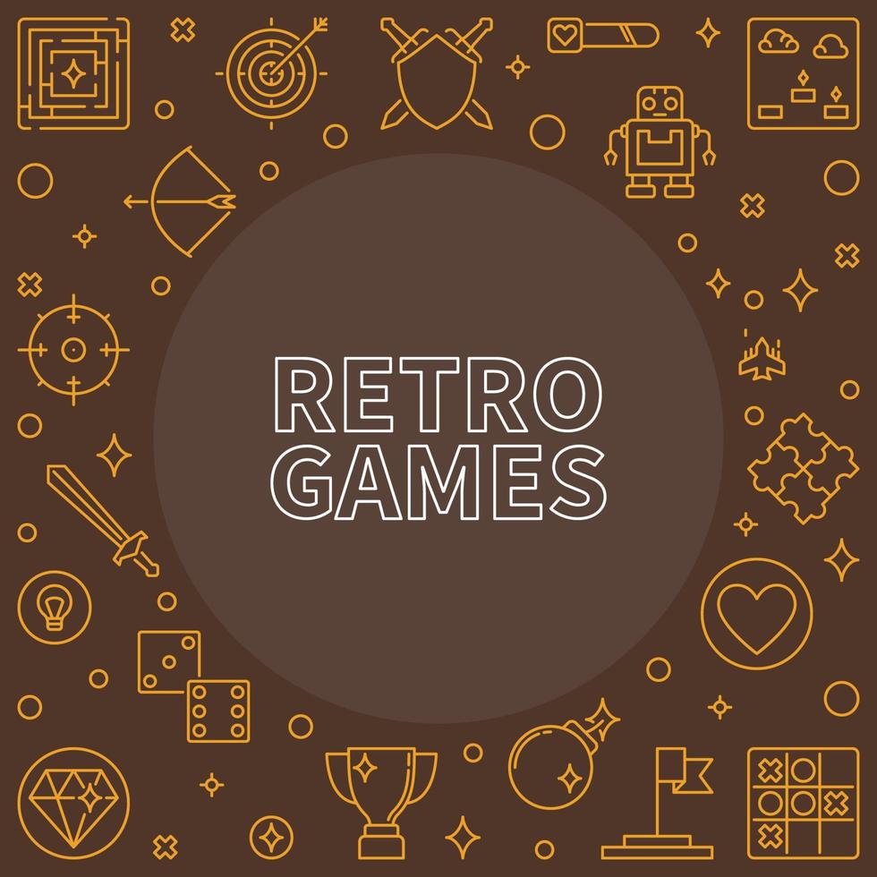 marco de contorno de juegos retro. ilustración vectorial vector