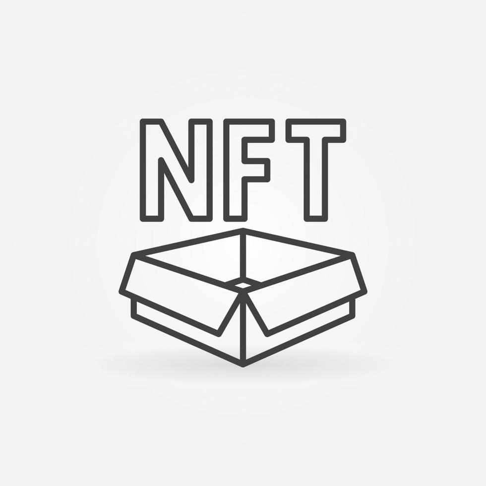 Cardboard with NFT outline vector concept icon or symbol