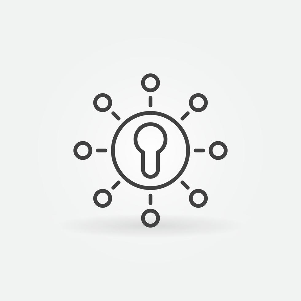 Keyhole and Circles vector concept icon in outline style