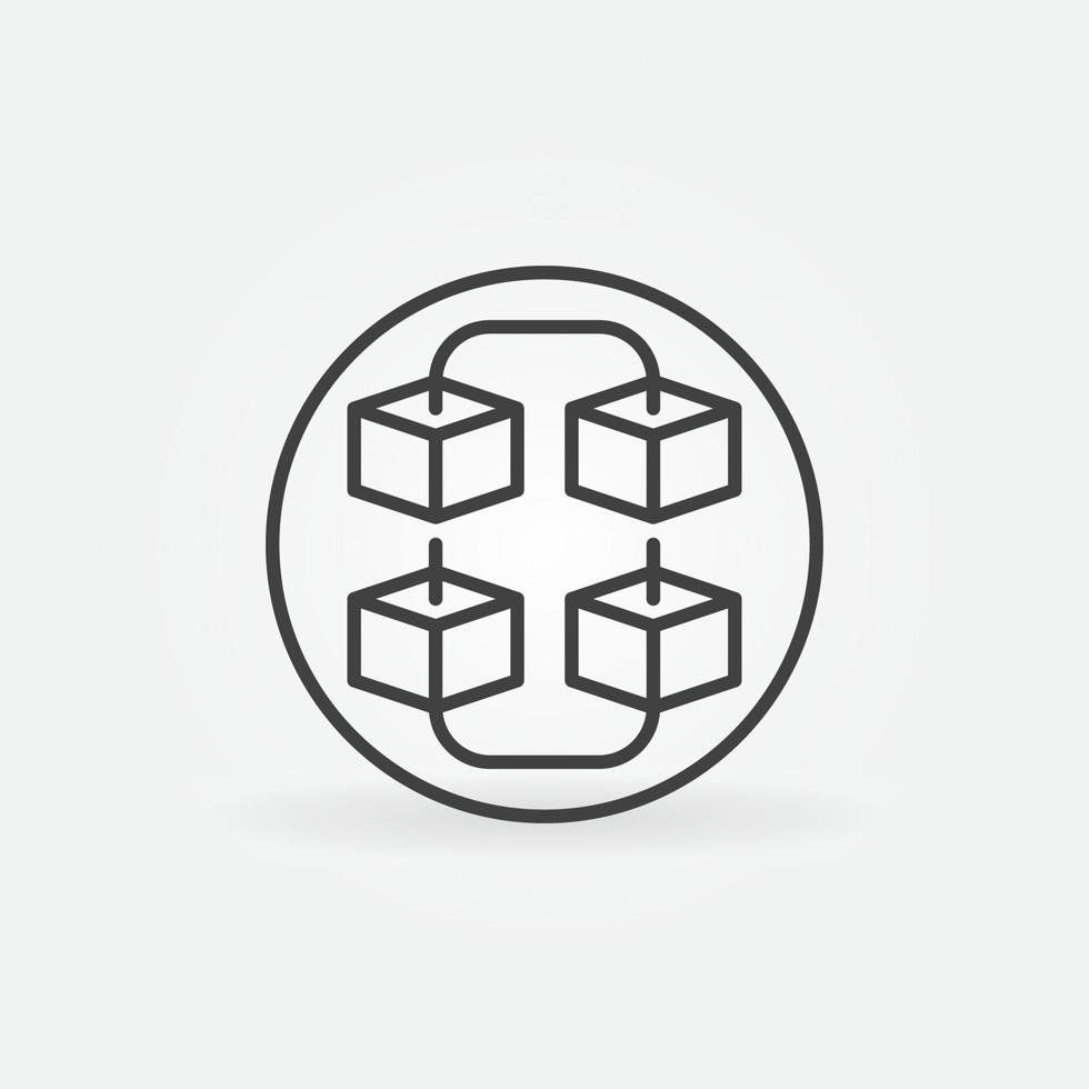 Circle with Block Chain vector concept round icon or sign