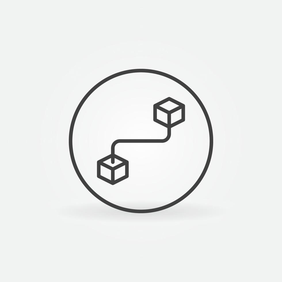 Block-Chain vector concept simple round icon or Circle with Blockchain round sign