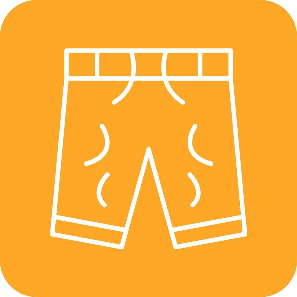 Shorts Line Round Corner Background Icons vector