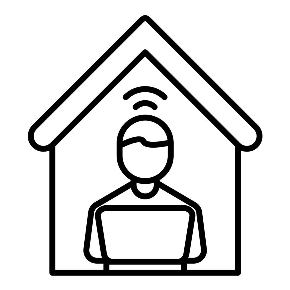 Remote Work Line Icon vector