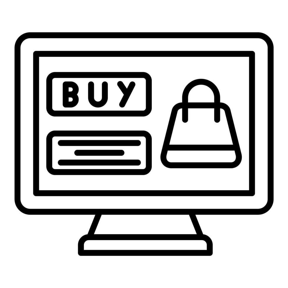 icono de línea de compras en línea vector