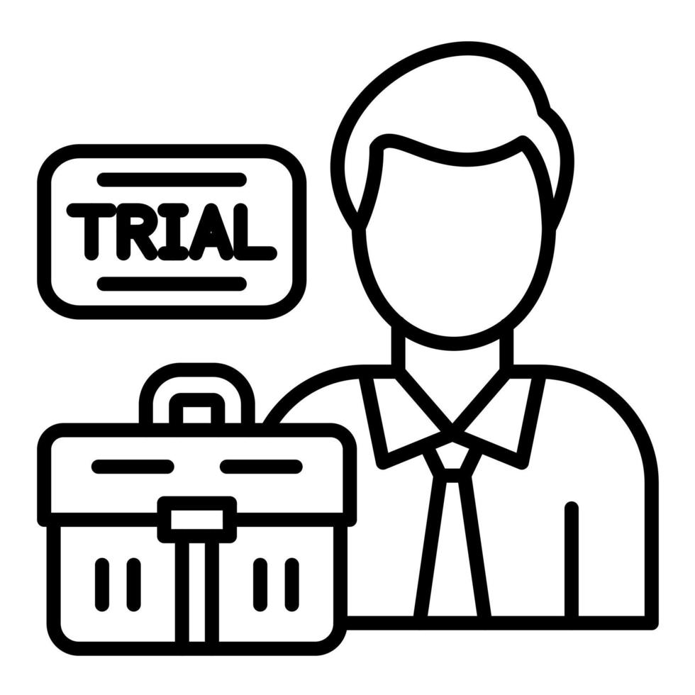 Job Trial Line Icon vector