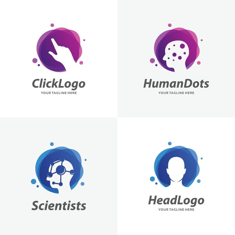 Set of Human Logo Design Templates vector