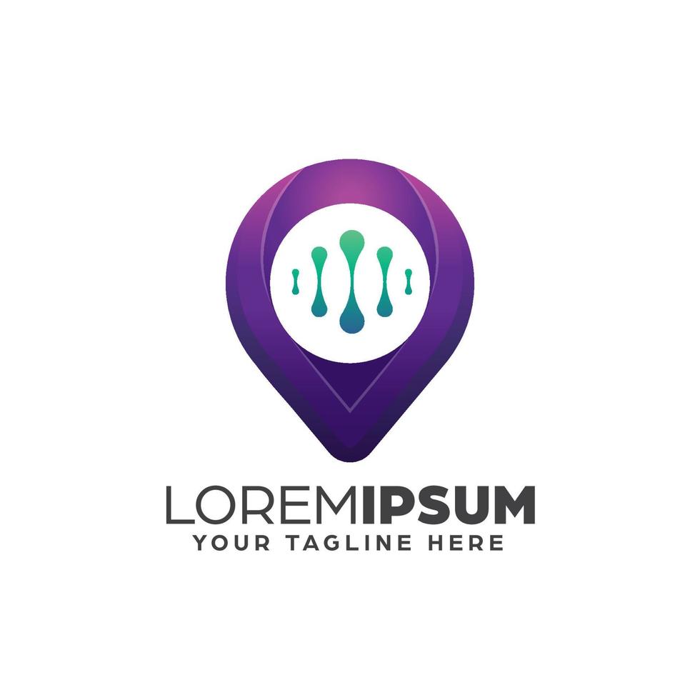 Gradient Abstract Tech Point Logo Design Template vector