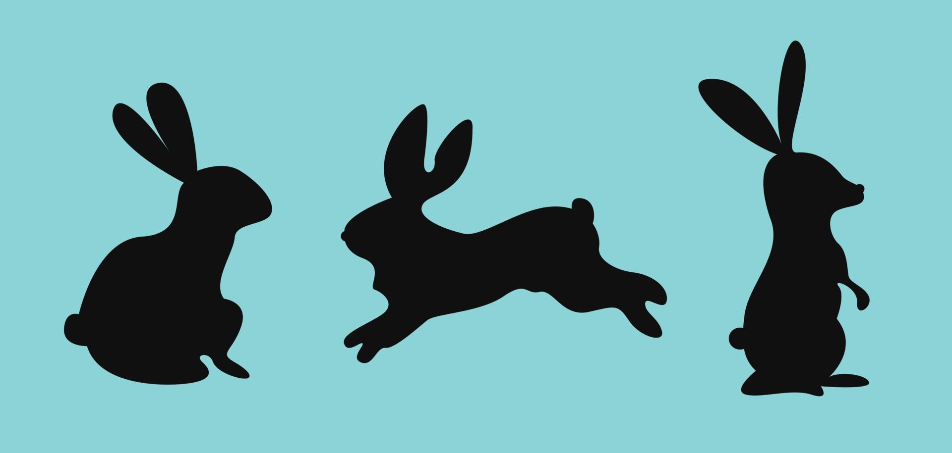 rabbit silhouette illustration vector