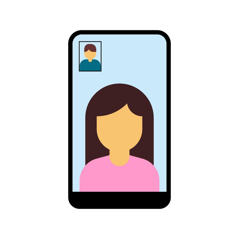 Vector illustration of video call with smartphone