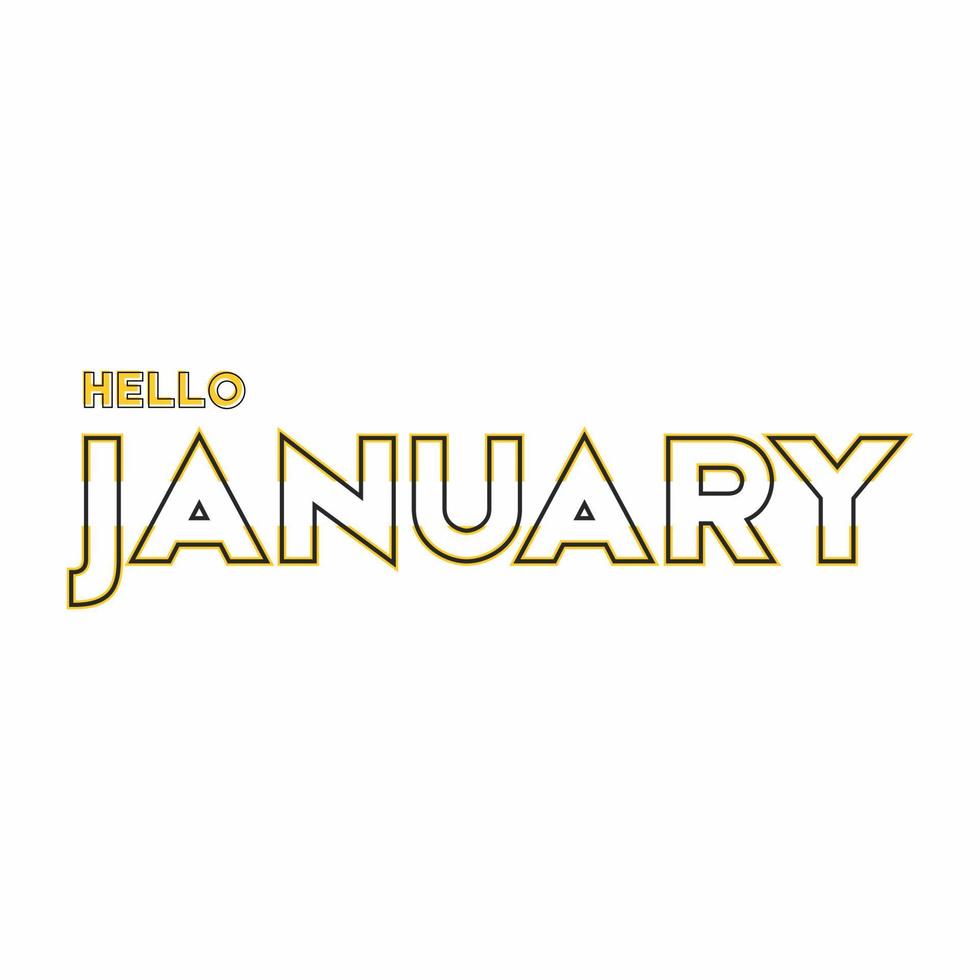 Vector design for greeting Hello January