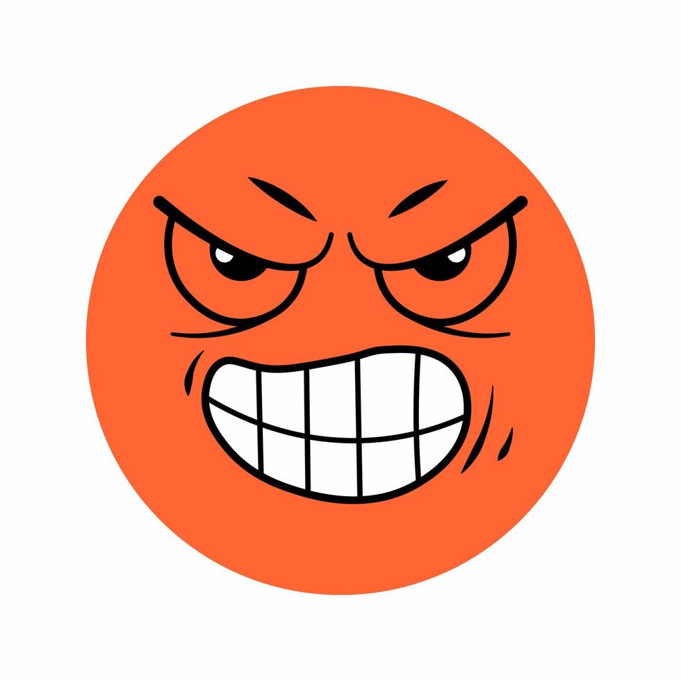 Vector illustration of angry emoji