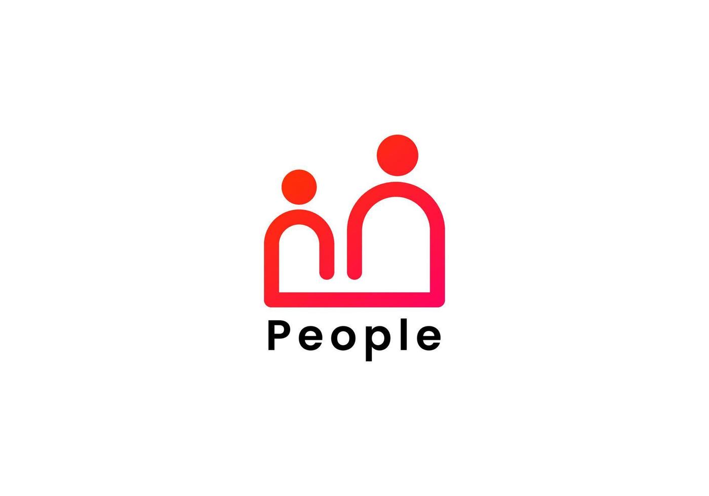 People Icon Logo Concept Design. Flat Vector Logo Design Template Element