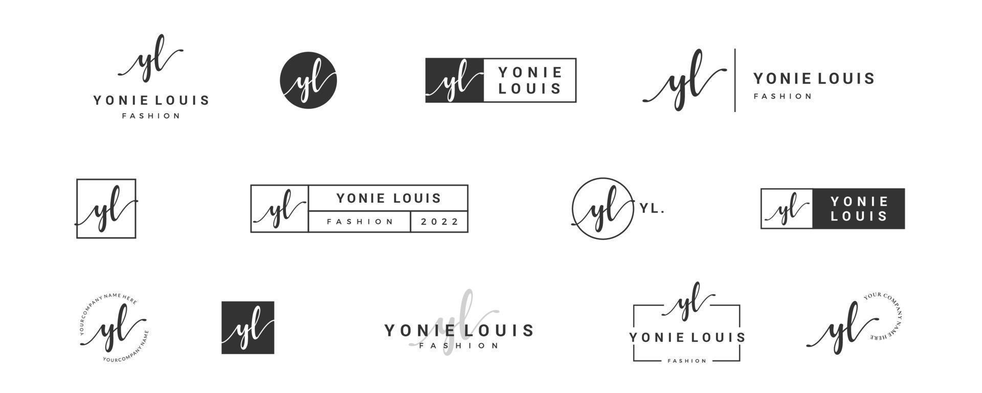 Initial simple letter YL Y logo monogram on black for beauty, fashion, photography design collection vector