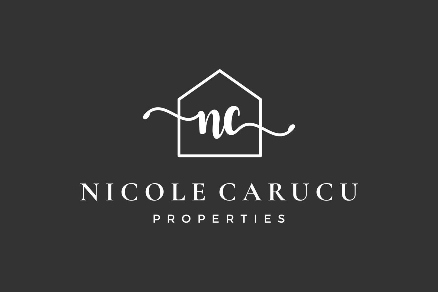 Initial letter NC N logo real estate. Home, house, property, building vector design collection