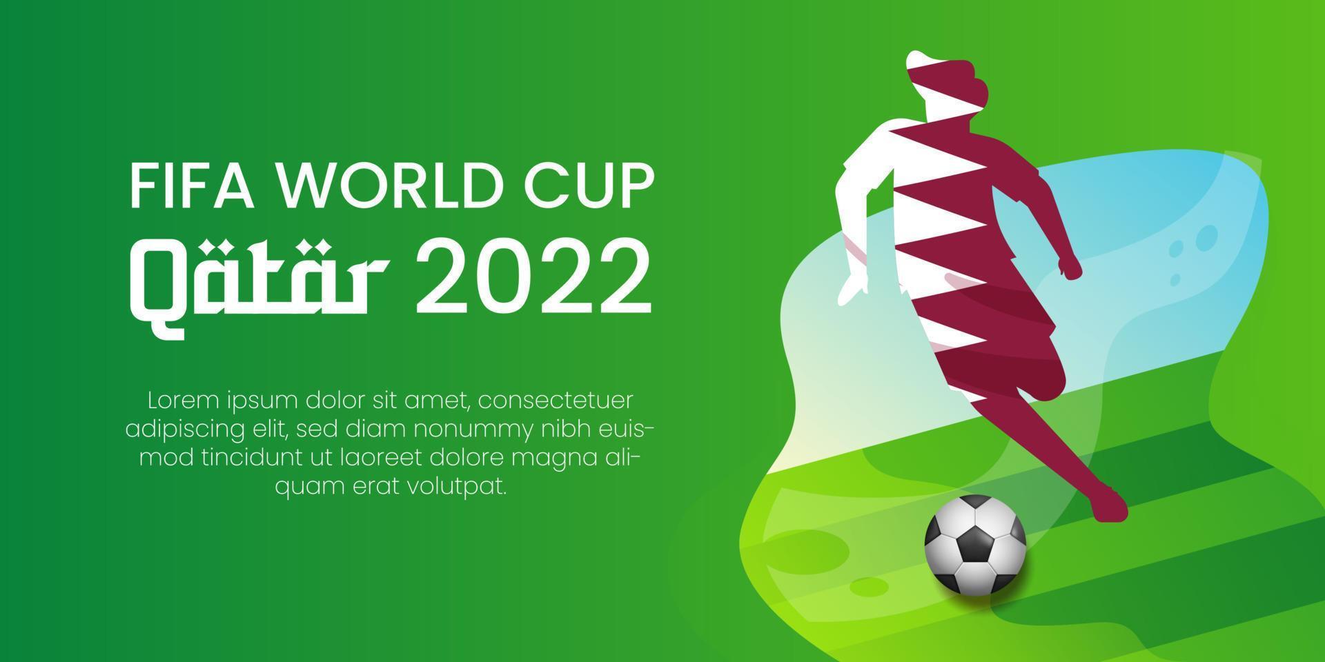 sumatera del sur, indonesia, 11,21,2022- plantilla de diseño de fondo de la copa mundial de fútbol de la fifa qatar 2022. eps 10. vector