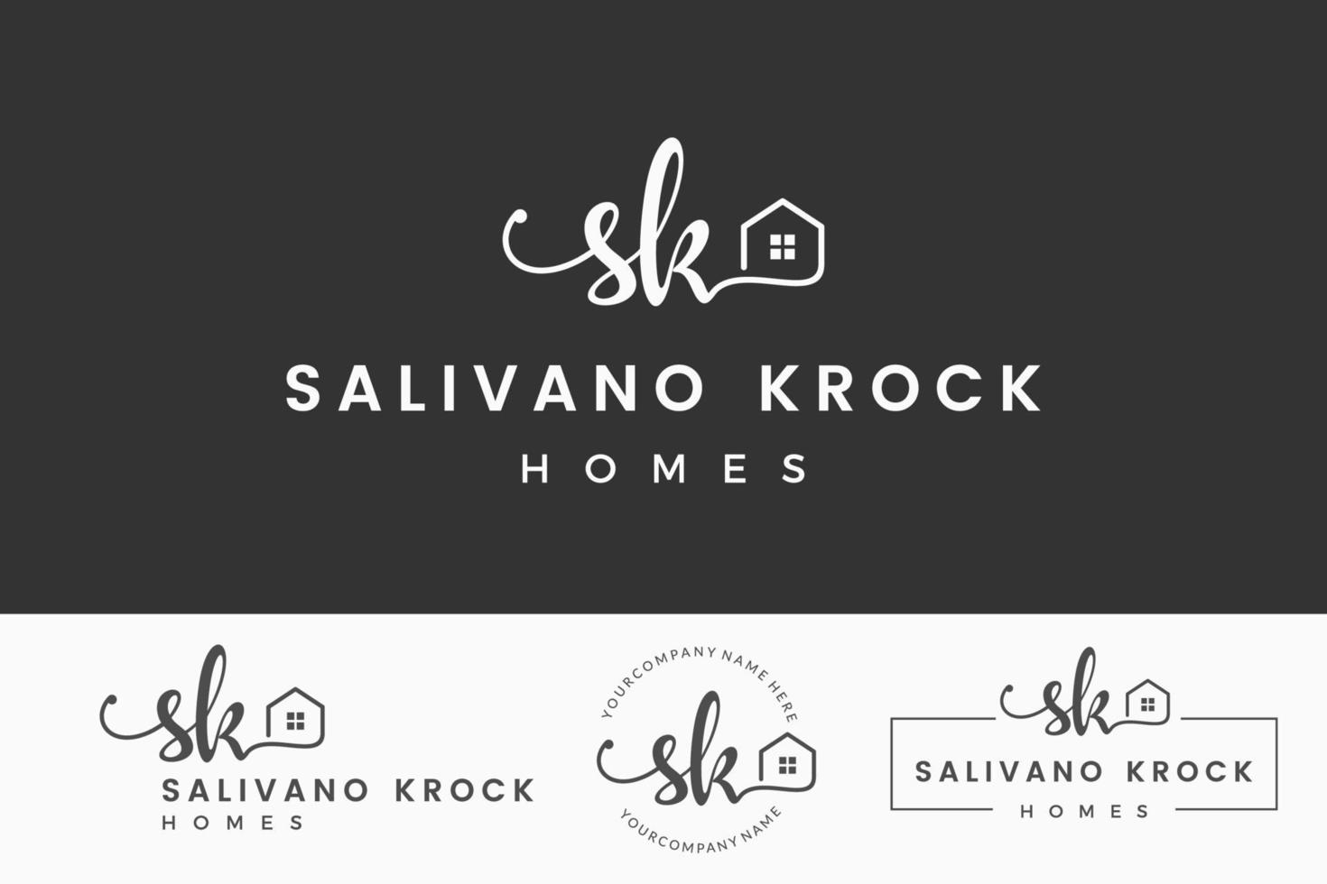 letra inicial sk s logo real estate. hogar, casa, propiedad, colección de diseño de vectores de construcción