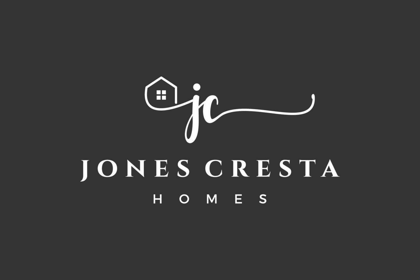 Initial letter JC J logo real estate. Home, house, property, building vector design collection