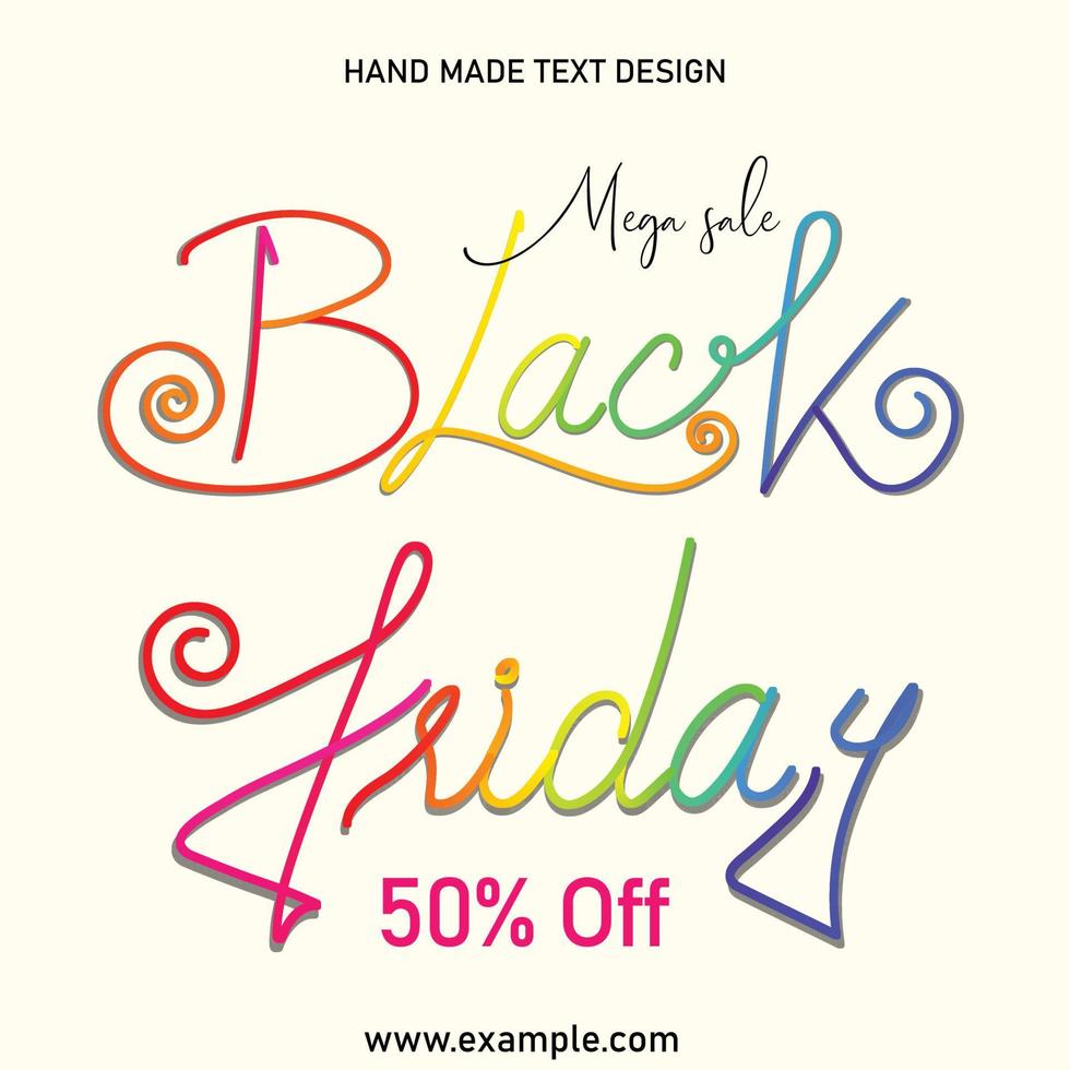 Black friday banner hand made written sale offer template vector