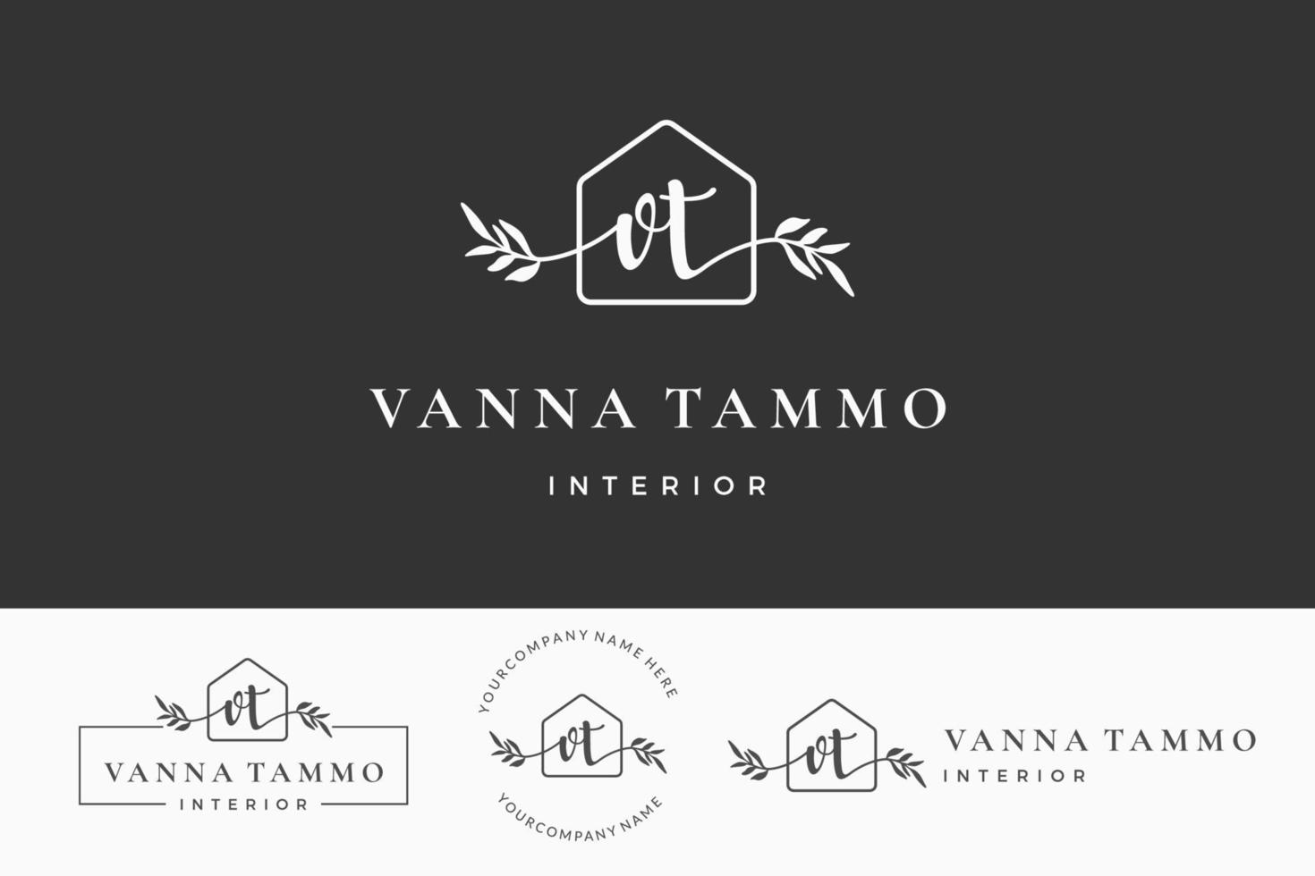 letra inicial vt v logo real estate. hogar, casa, propiedad, colección de diseño de vectores de construcción