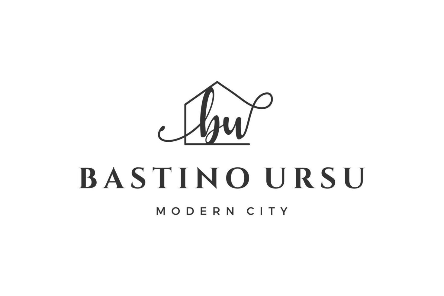 Initial letter BU B logo real estate. Home, house, property, building vector design collection