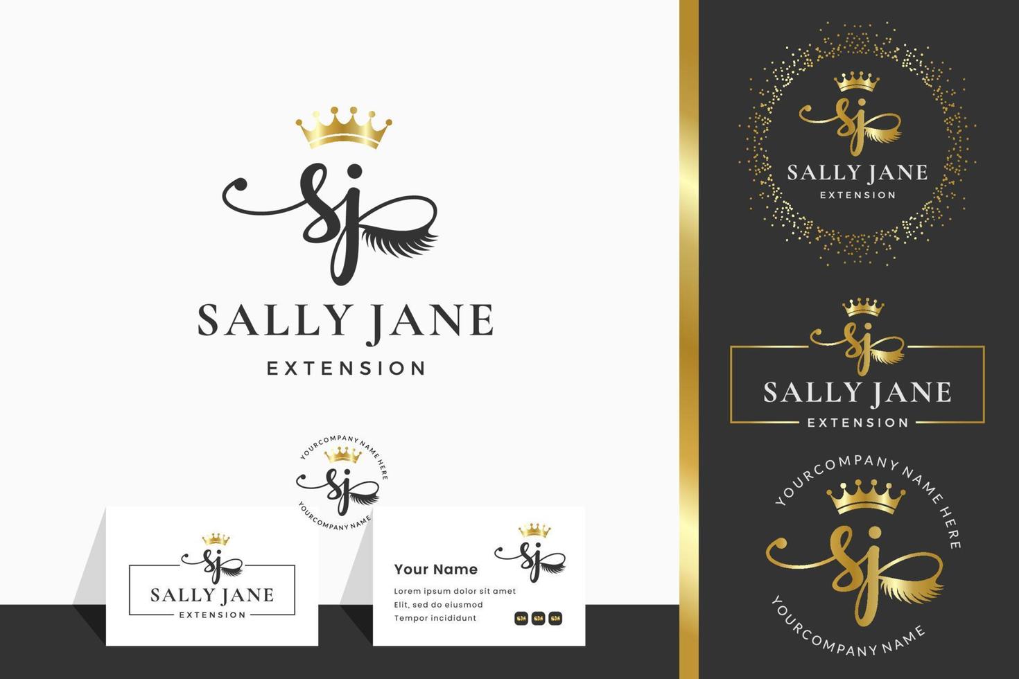 Initial letter S SJ lash, Eyebrow, Lashes, eyelash extension logo design collection for Branding vector