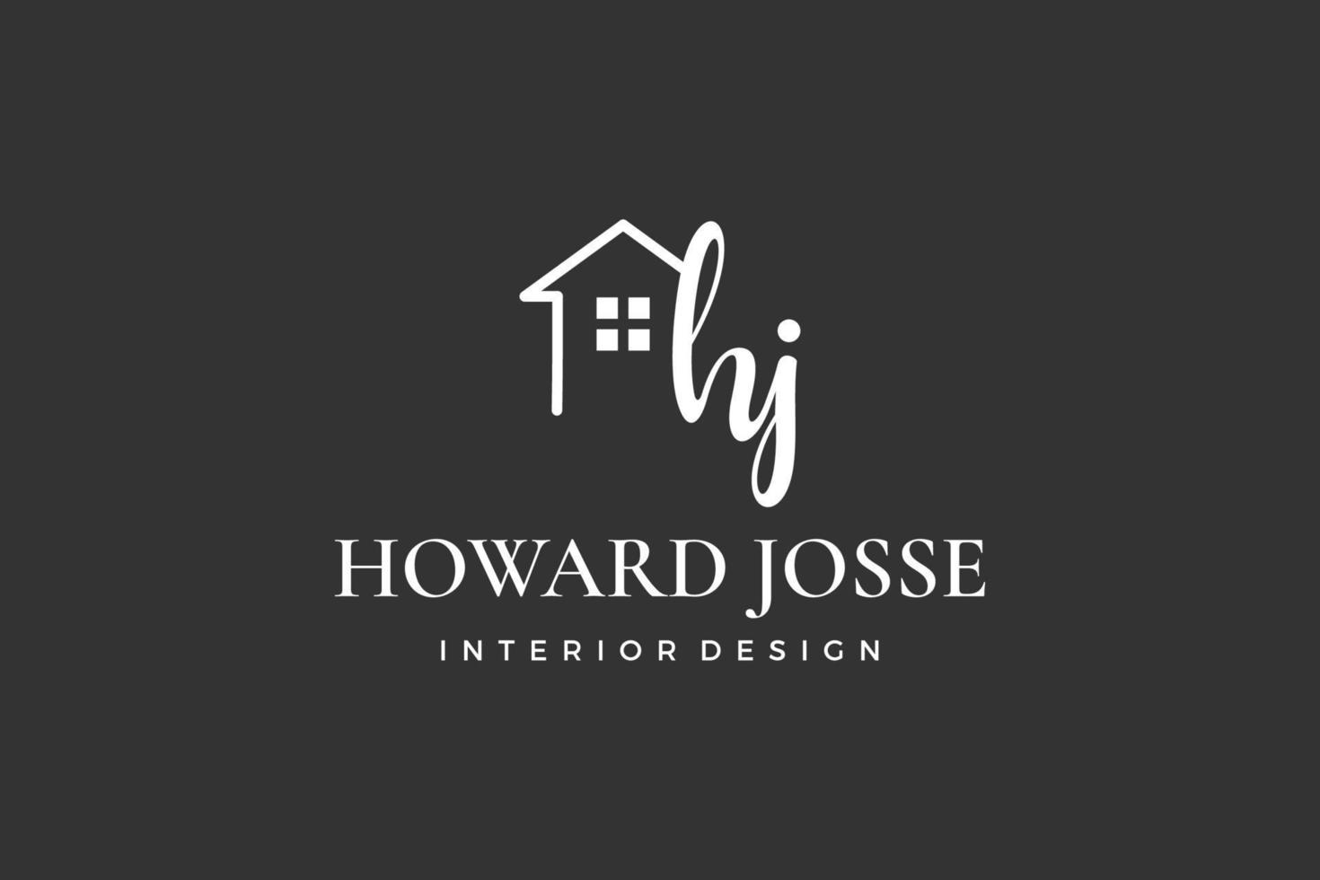 letra inicial hj h logo real estate. hogar, casa, propiedad, colección de diseño de vectores de construcción