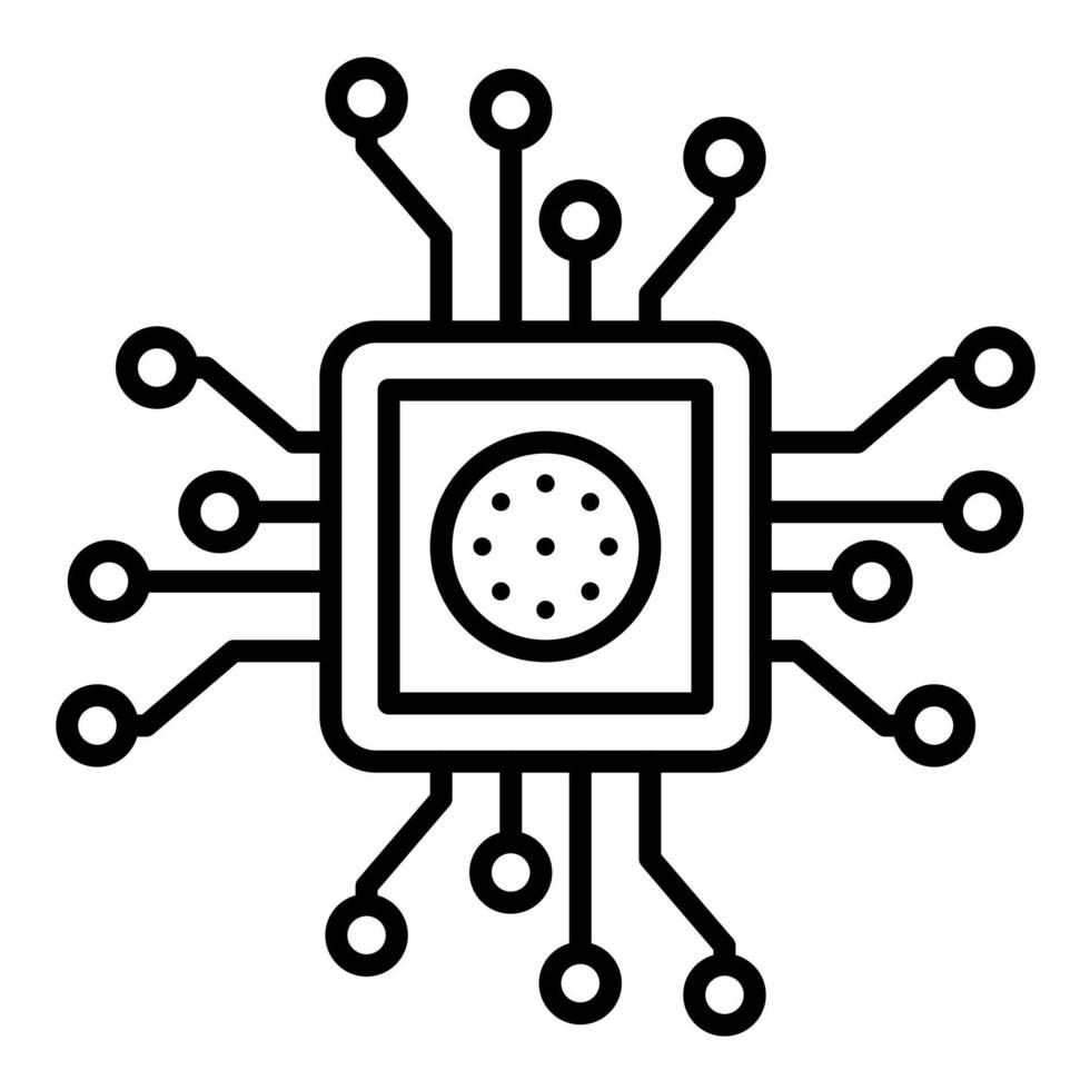 Data Processor Line Icon vector