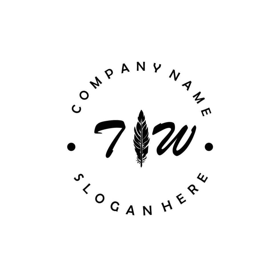 Initial TW letter logo elegant company brand luxury vector