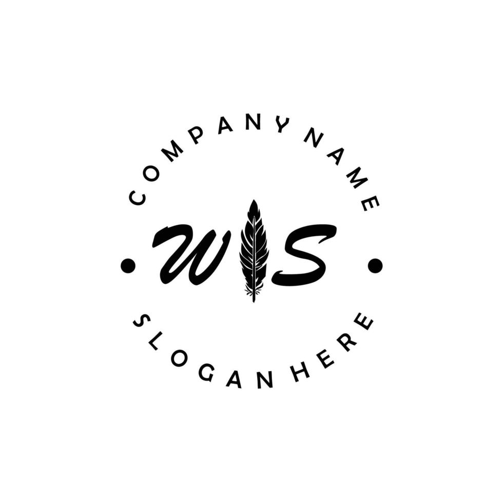 Initial WS letter logo elegant company brand luxury vector