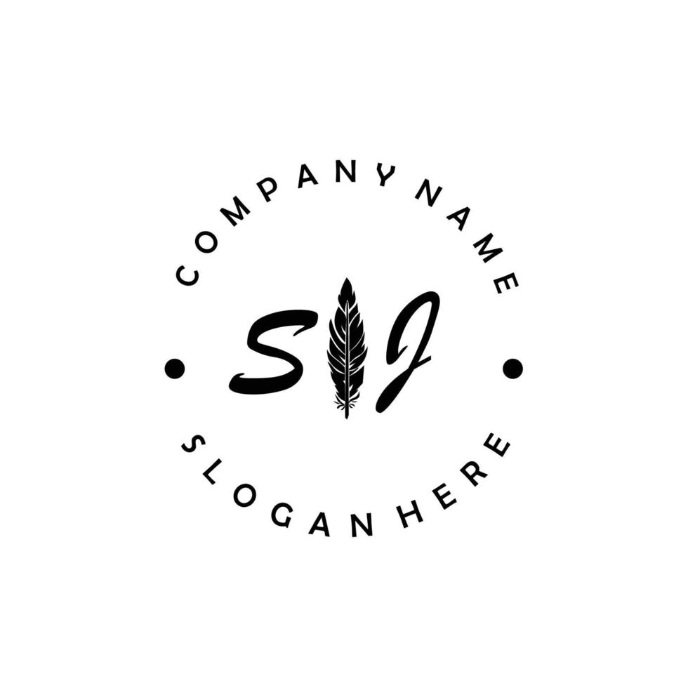 Initial SJ letter logo elegant company brand luxury vector