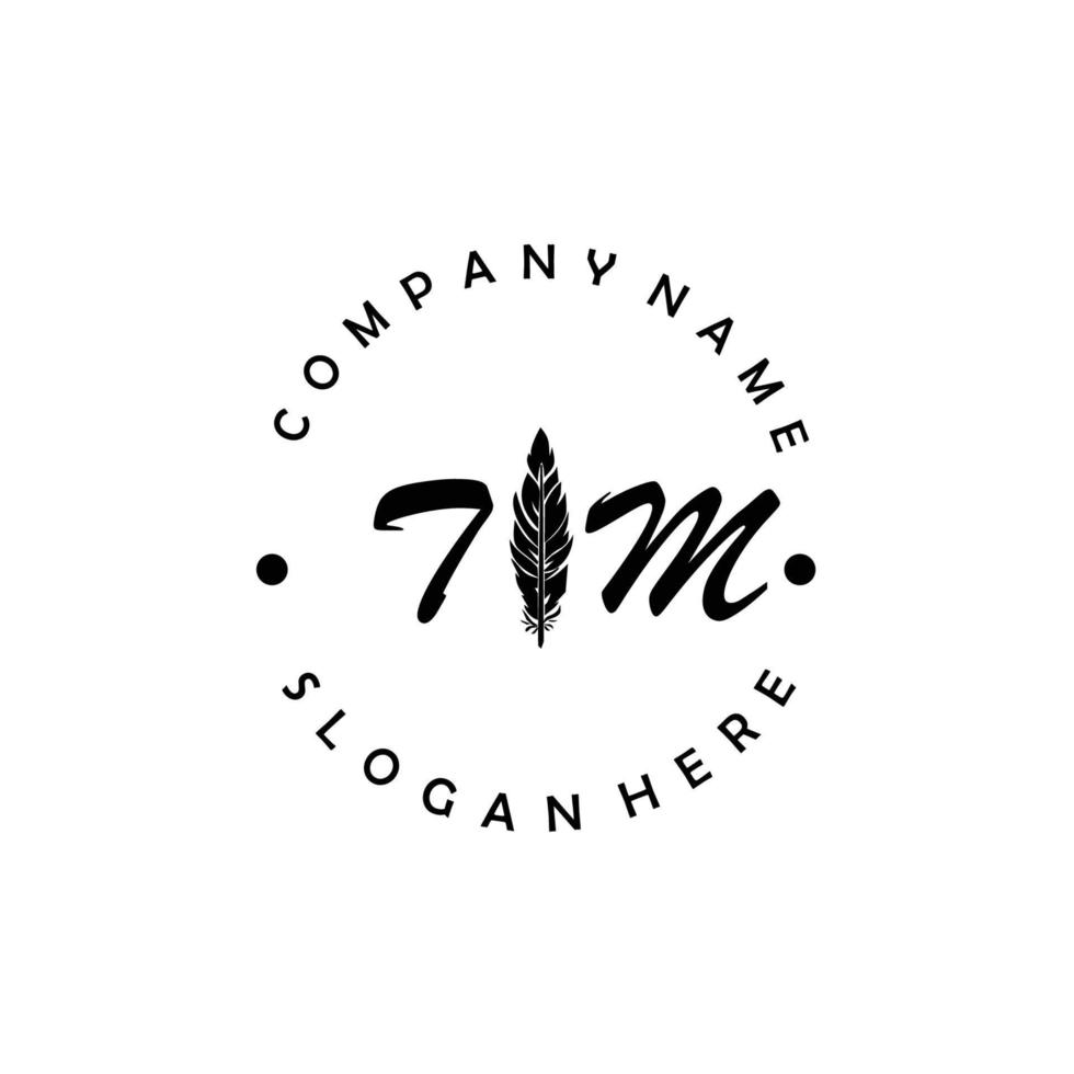 Initial TM letter logo elegant company brand luxury vector