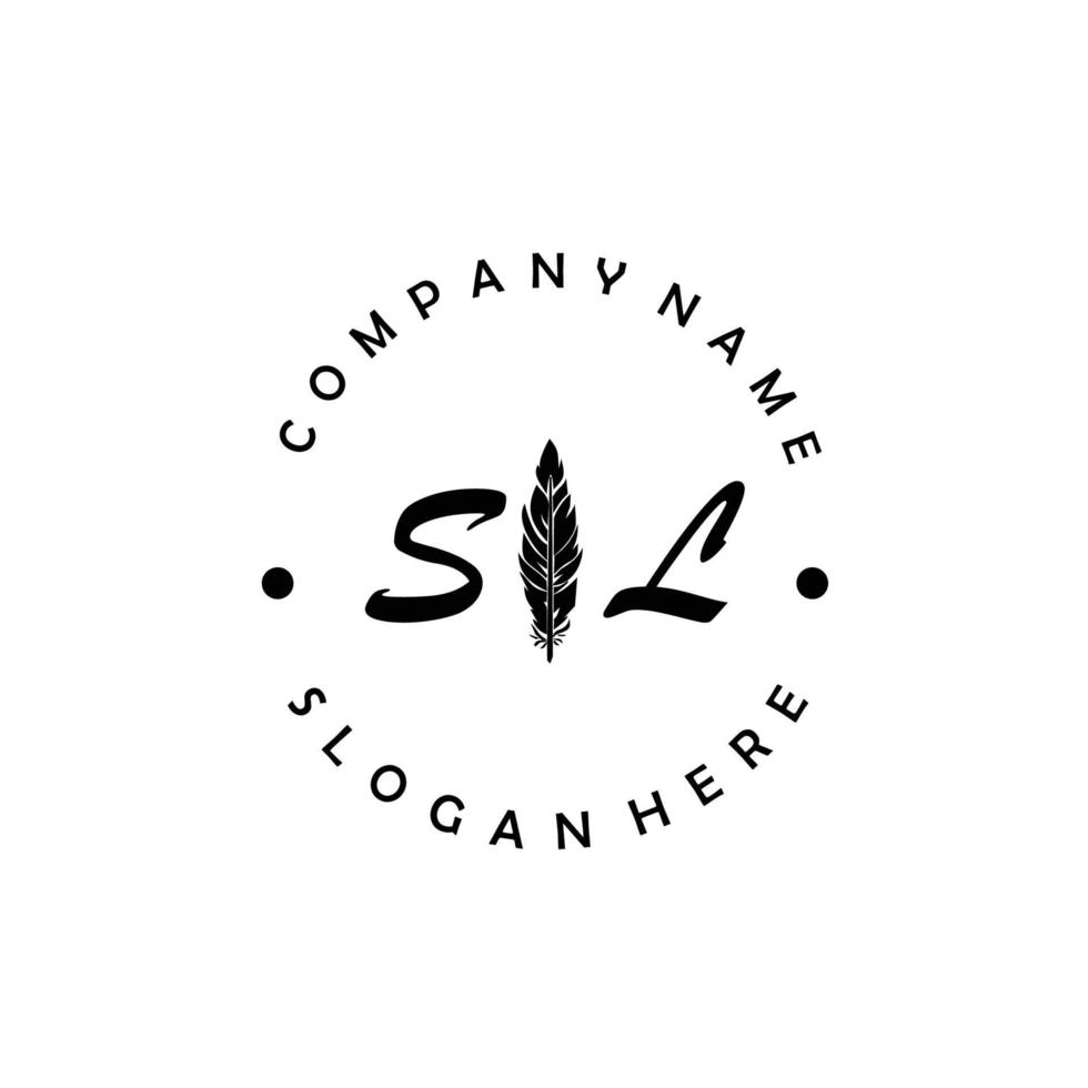 Initial SL letter logo elegant company brand luxury vector