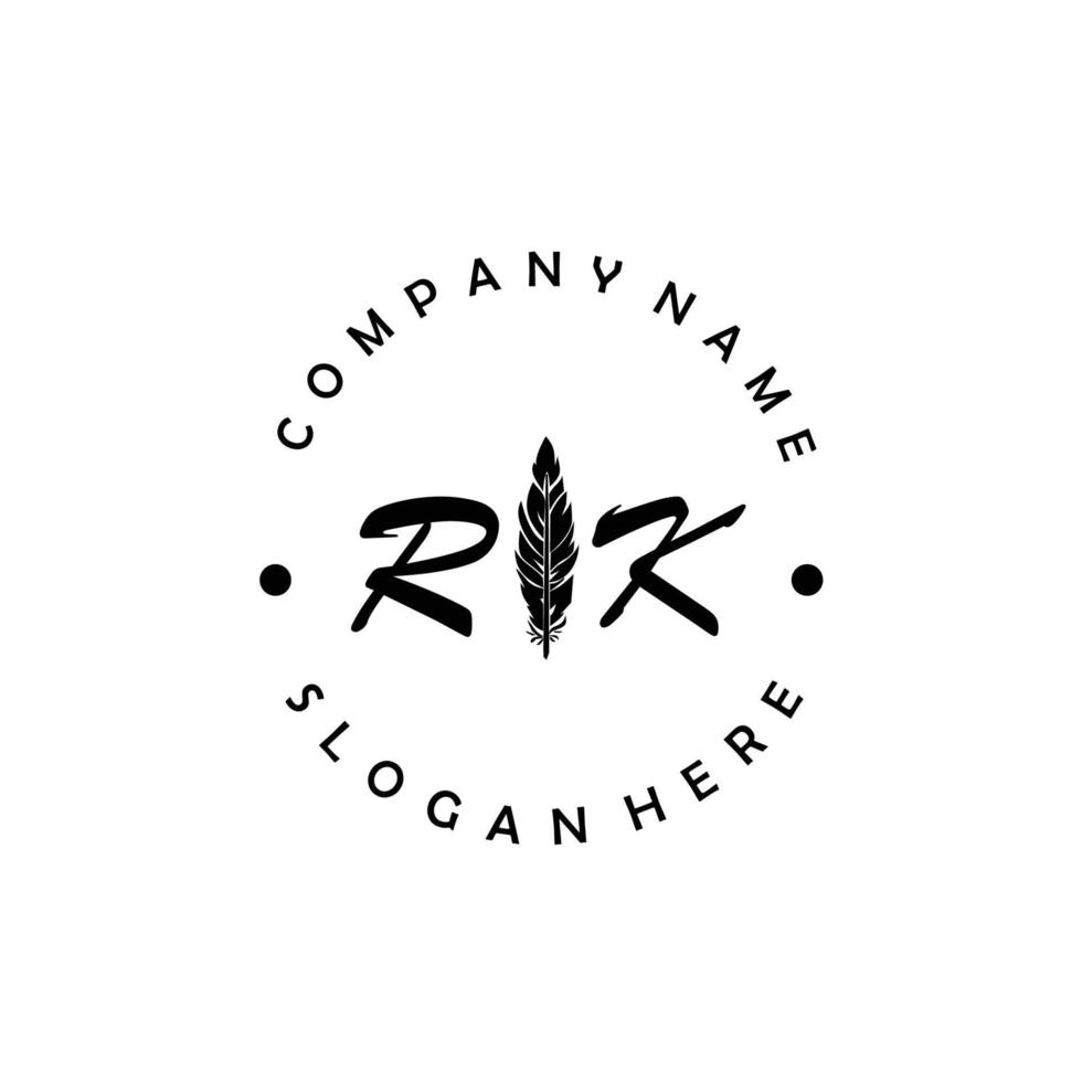 Initial RK letter logo elegant company brand luxury vector